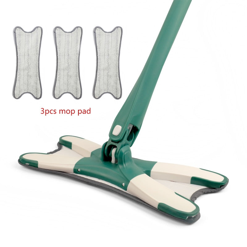 Floor Cleaning Tool with 3pcs Reusable Microfiber Pads